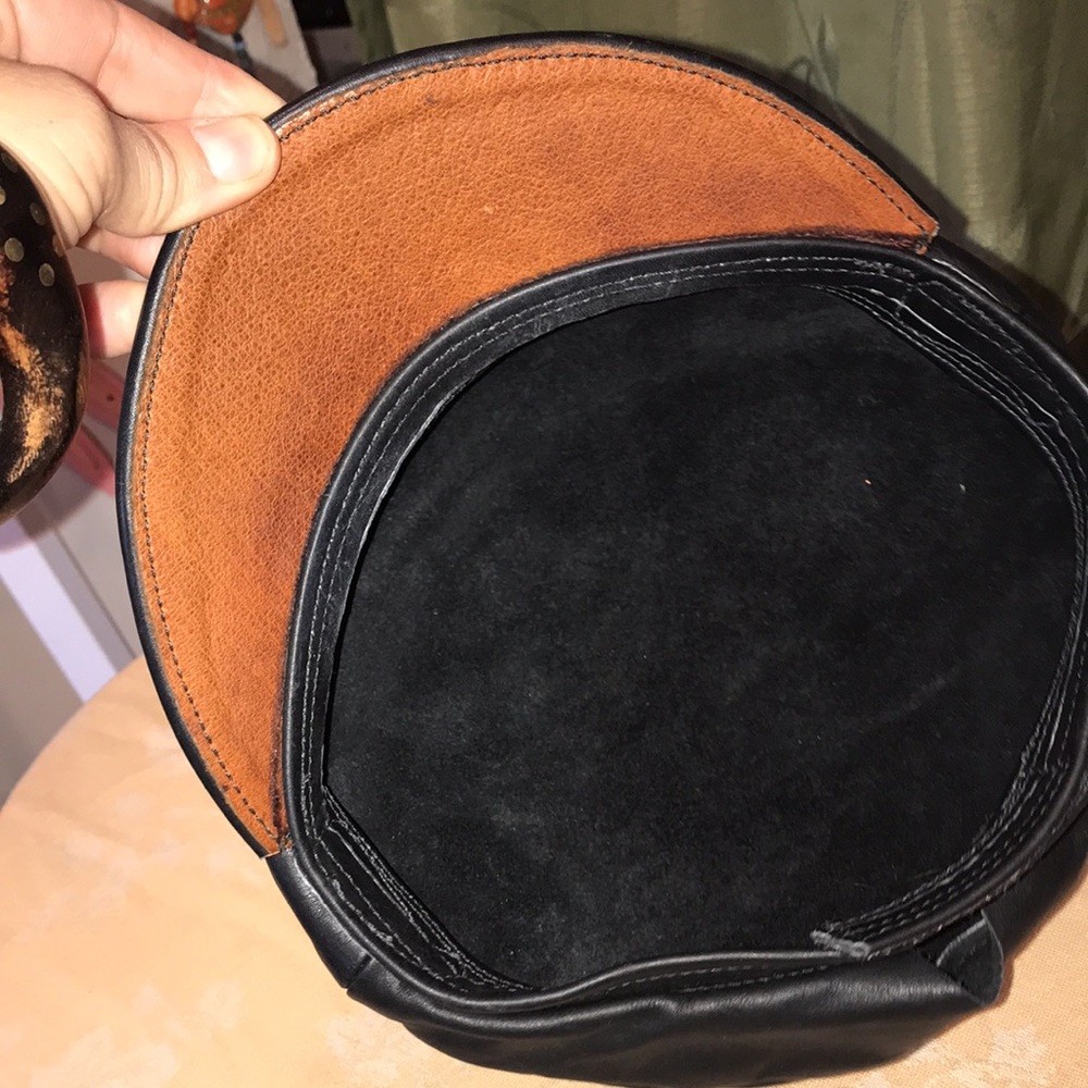 Vintage Black Braided Leather Fisherman Cap - Picture 5 of 9
